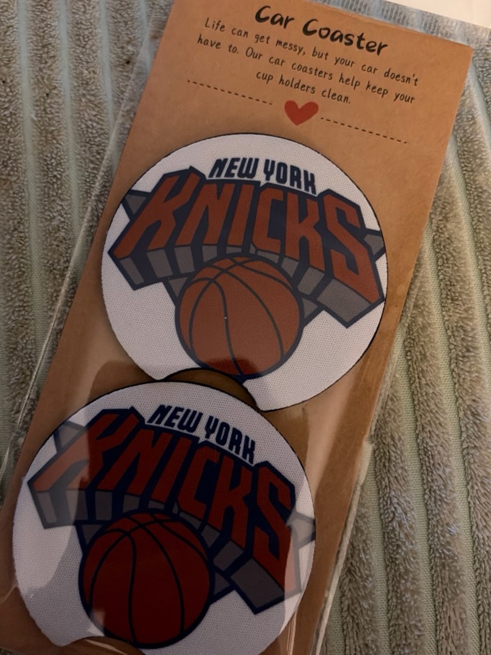 New York Knicks Car Coasters - Orange & Blue Set, NEW!